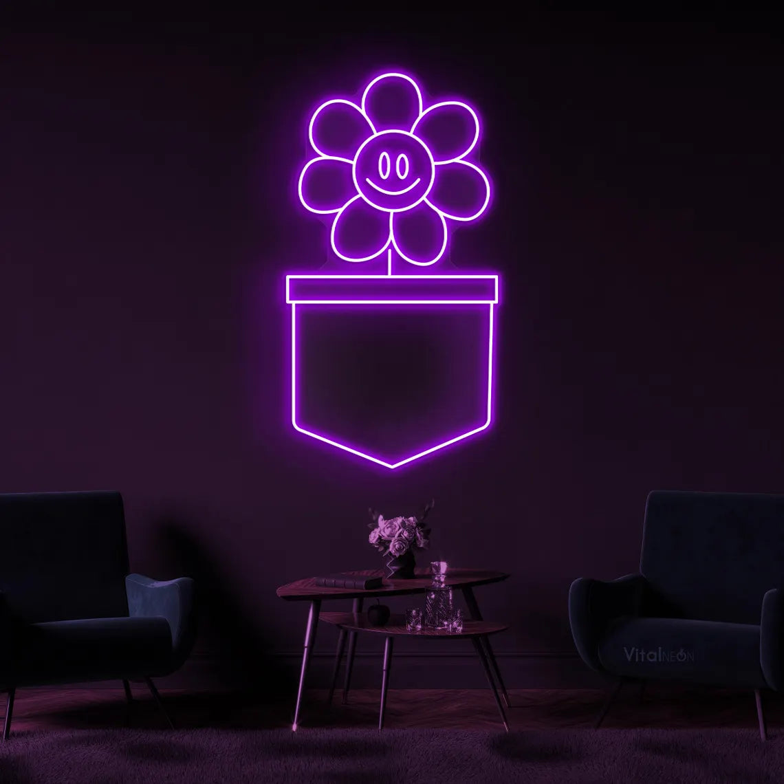 Happy Sunflower Neon Sign