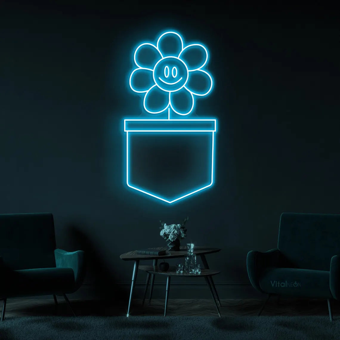 Happy Sunflower Neon Sign