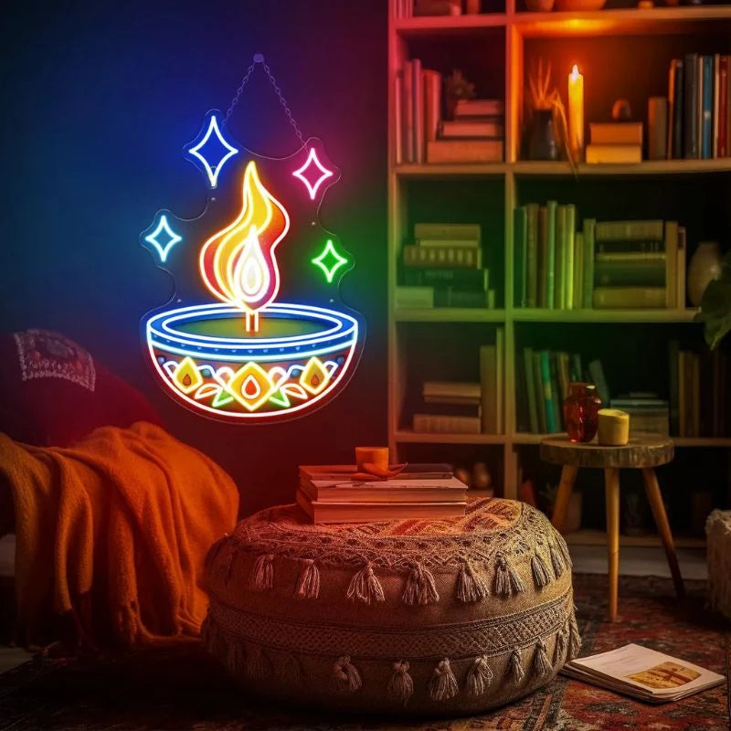 Indian Art Diwali Decoration Neon LED