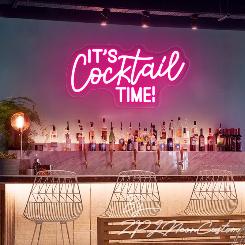 It's Cocktail Time Neon Sign