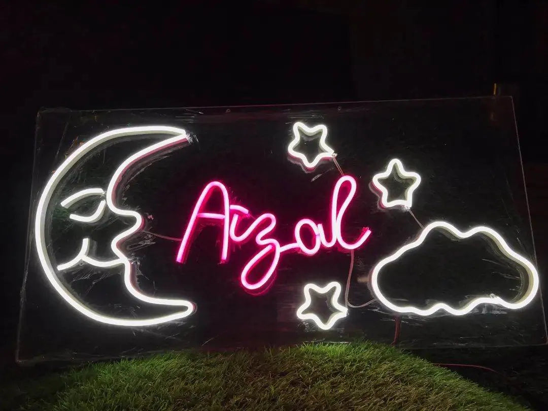 Kids Neon Name Heart Sign