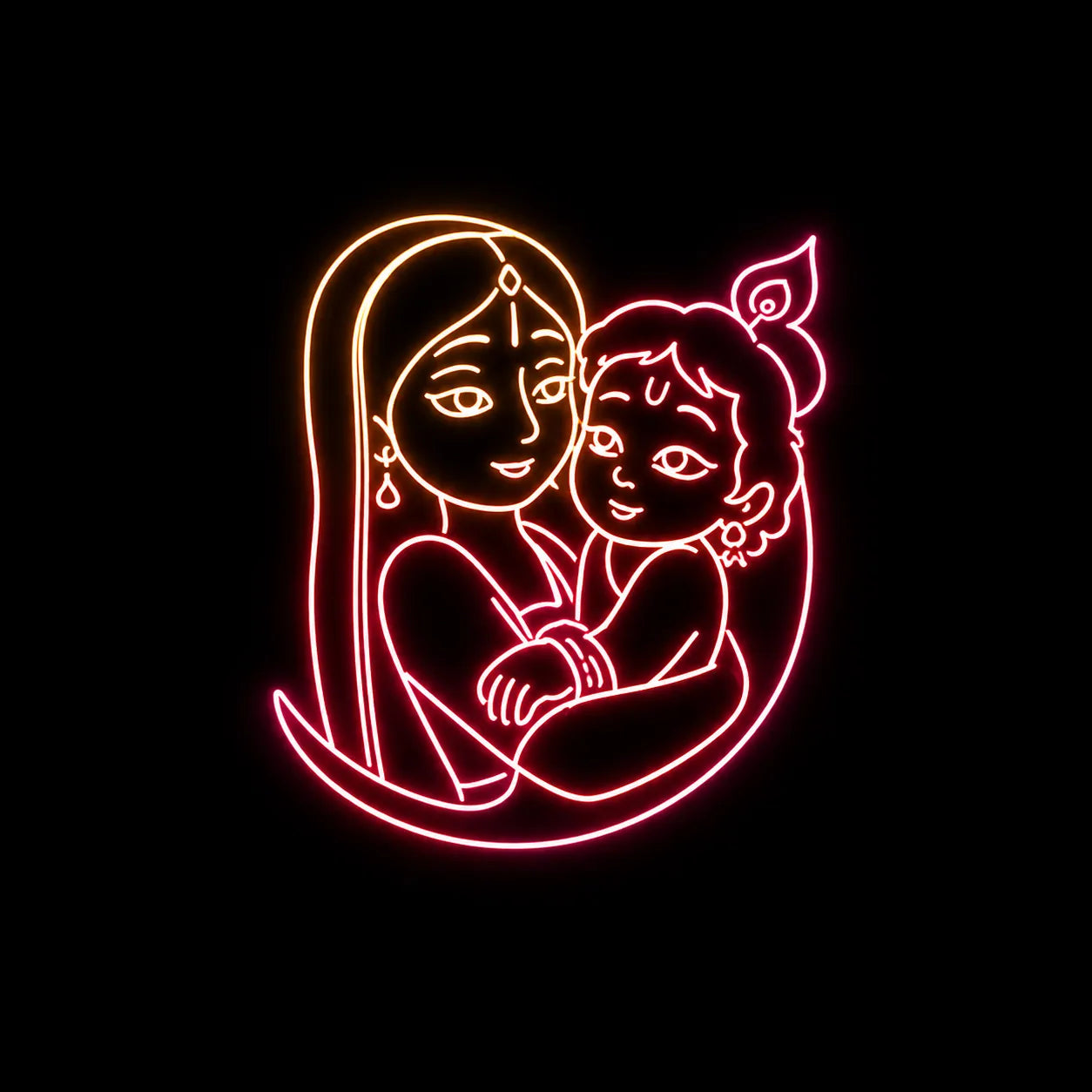 Krishna with Maa Yashoda LED Neon Sign