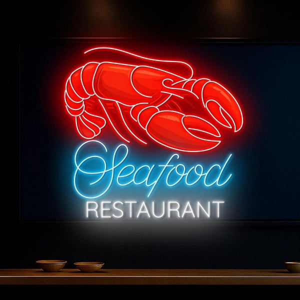 Lobster LED Light For Restaurant Wall Decor