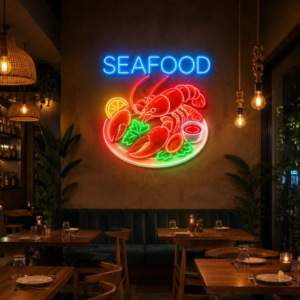 Lobster Seafood Restaurant Neon Sign LED Light