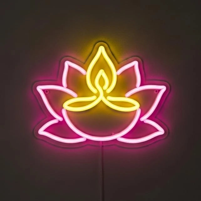 Lotus Diya Neon Sign Light For Festival