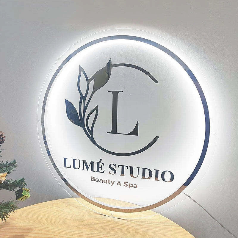 Lume Studio acrylic logo sign