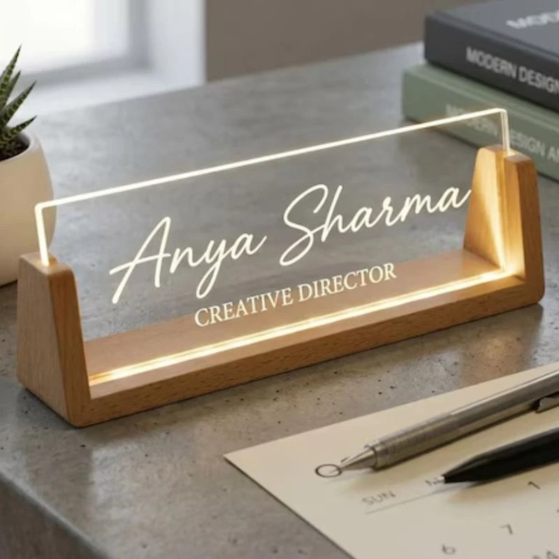 Modern LED Name Plate Effect To Creative Director