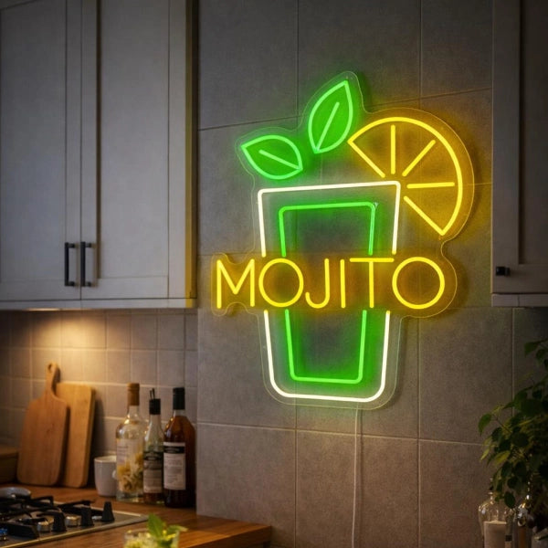 Mojito Neon Sign Handmade Cocktail Bar Neon Wall Art