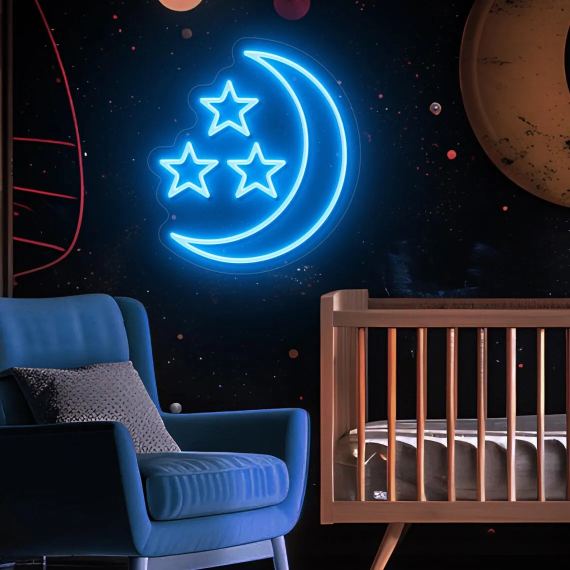 Moon and Stars Nursery Sign
