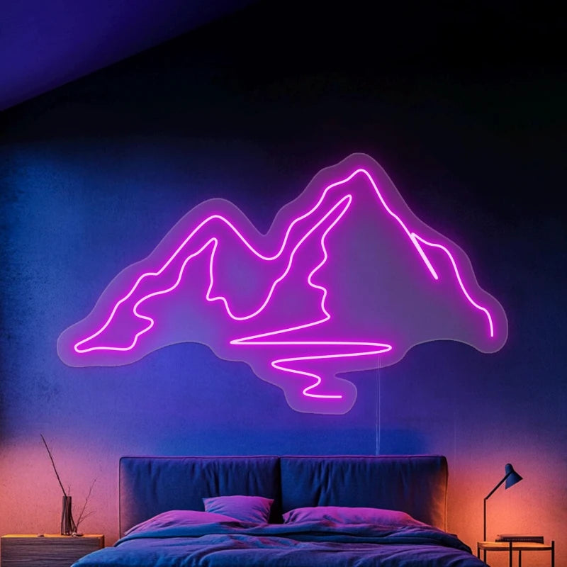 Mountain Wall Art Neon
