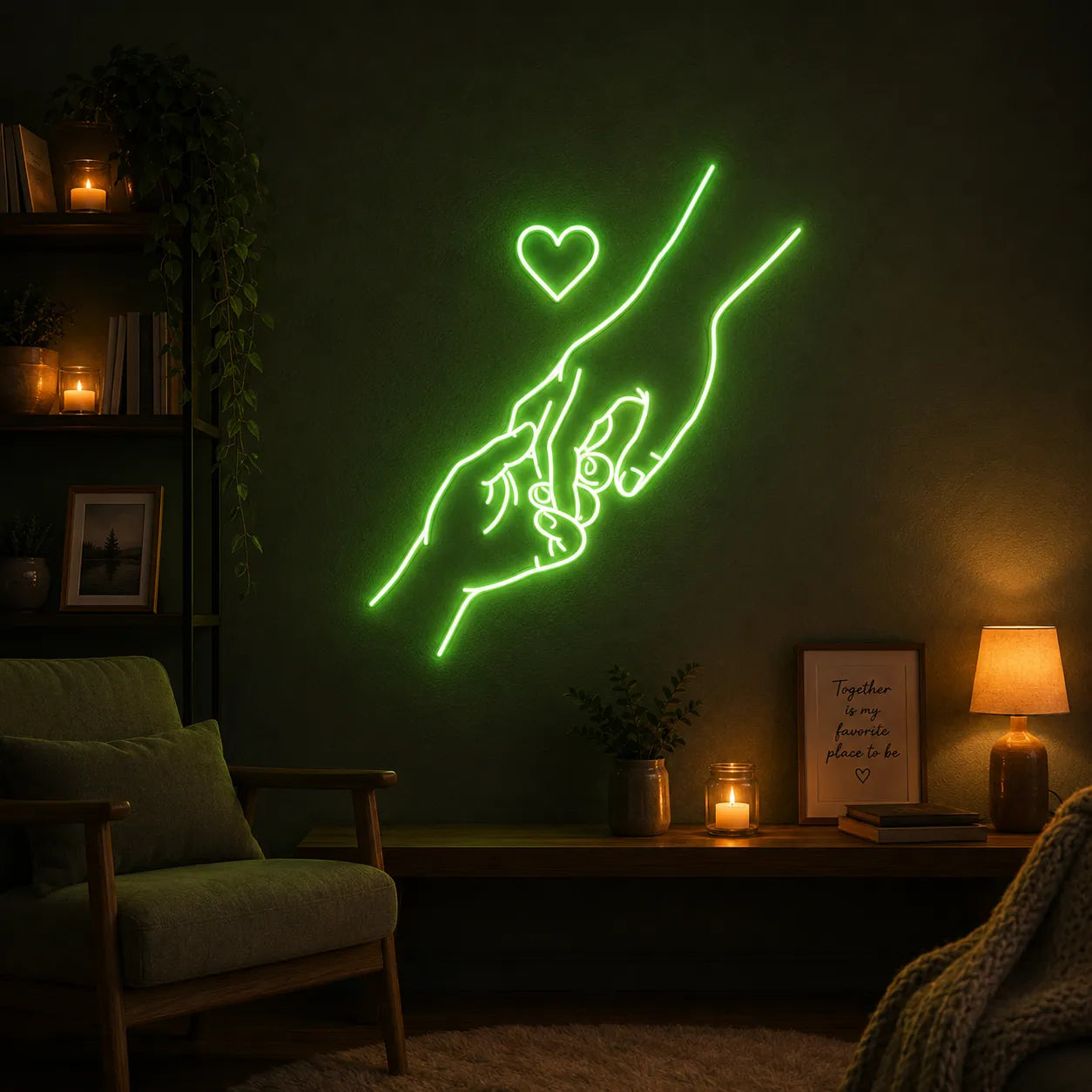 Holding Hands Neon Light for Bedroom