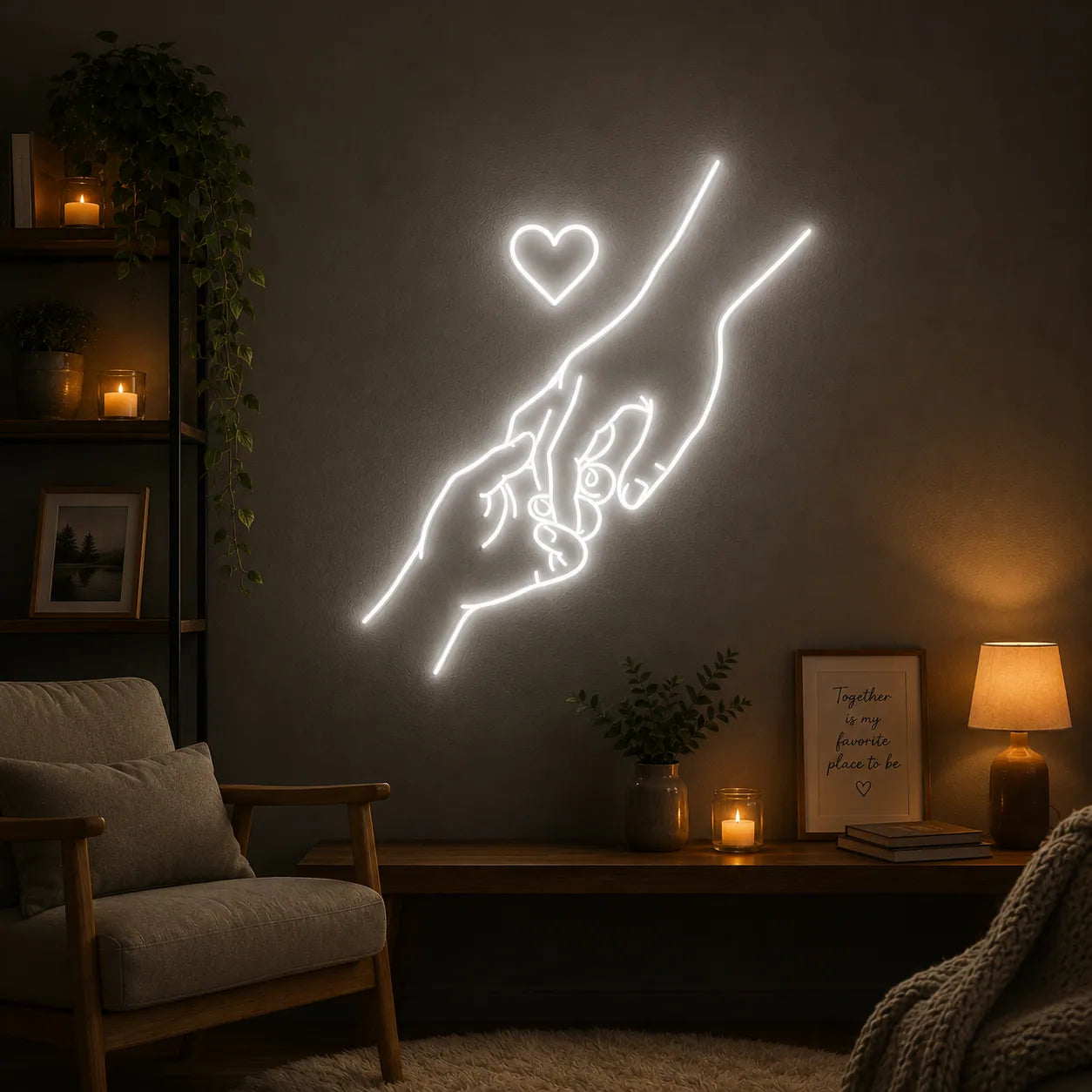 Holding Hands Neon Light for Bedroom