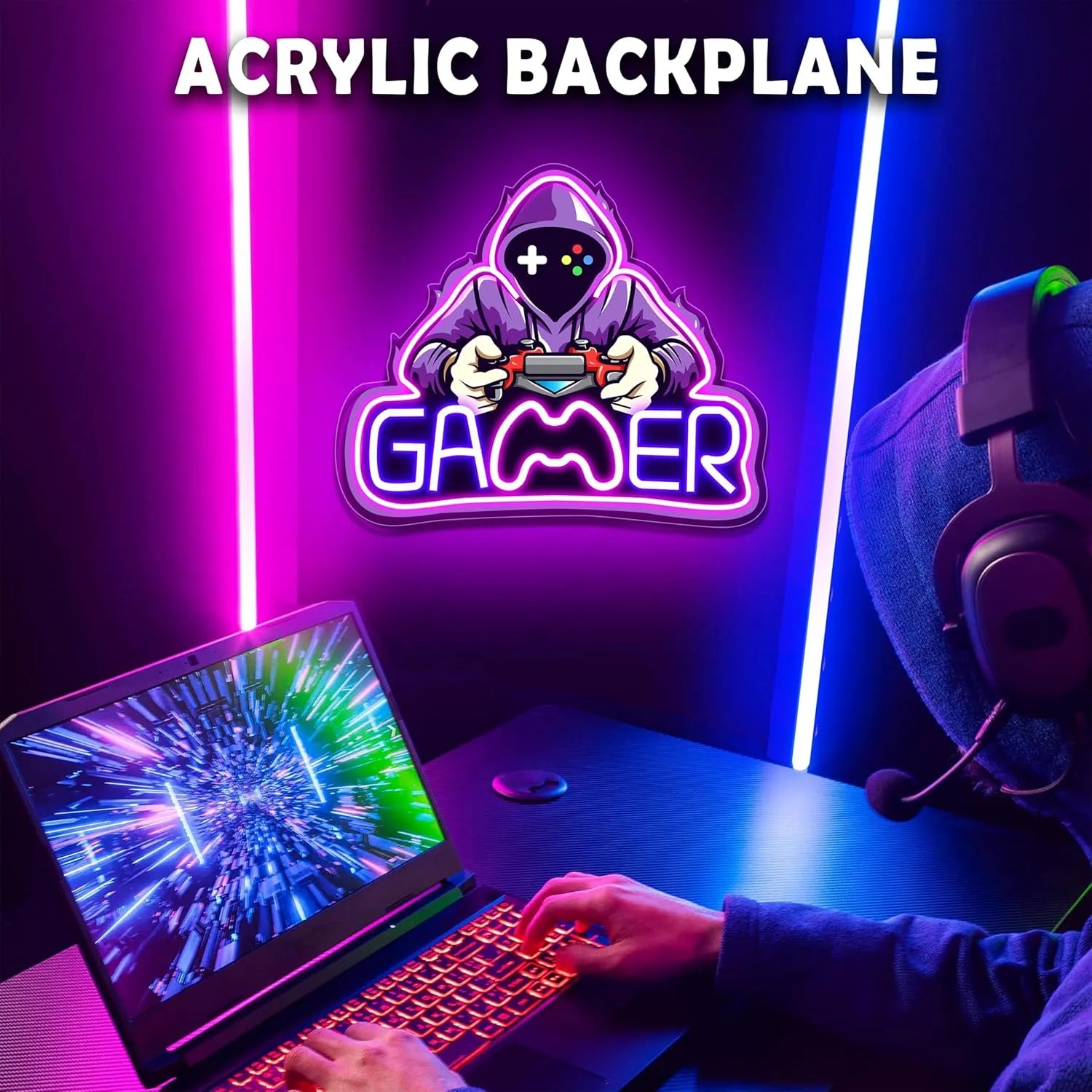 Gamer LED Neon Sign for Gaming Room Decor