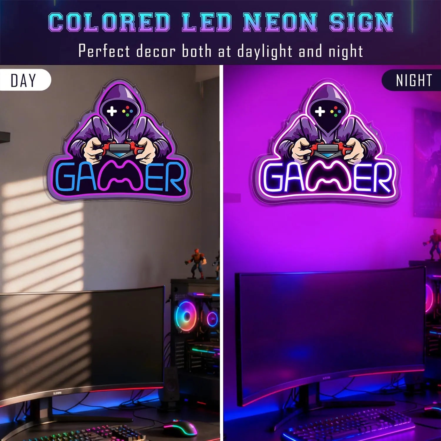 Gamer LED Neon Sign for Gaming Room Decor