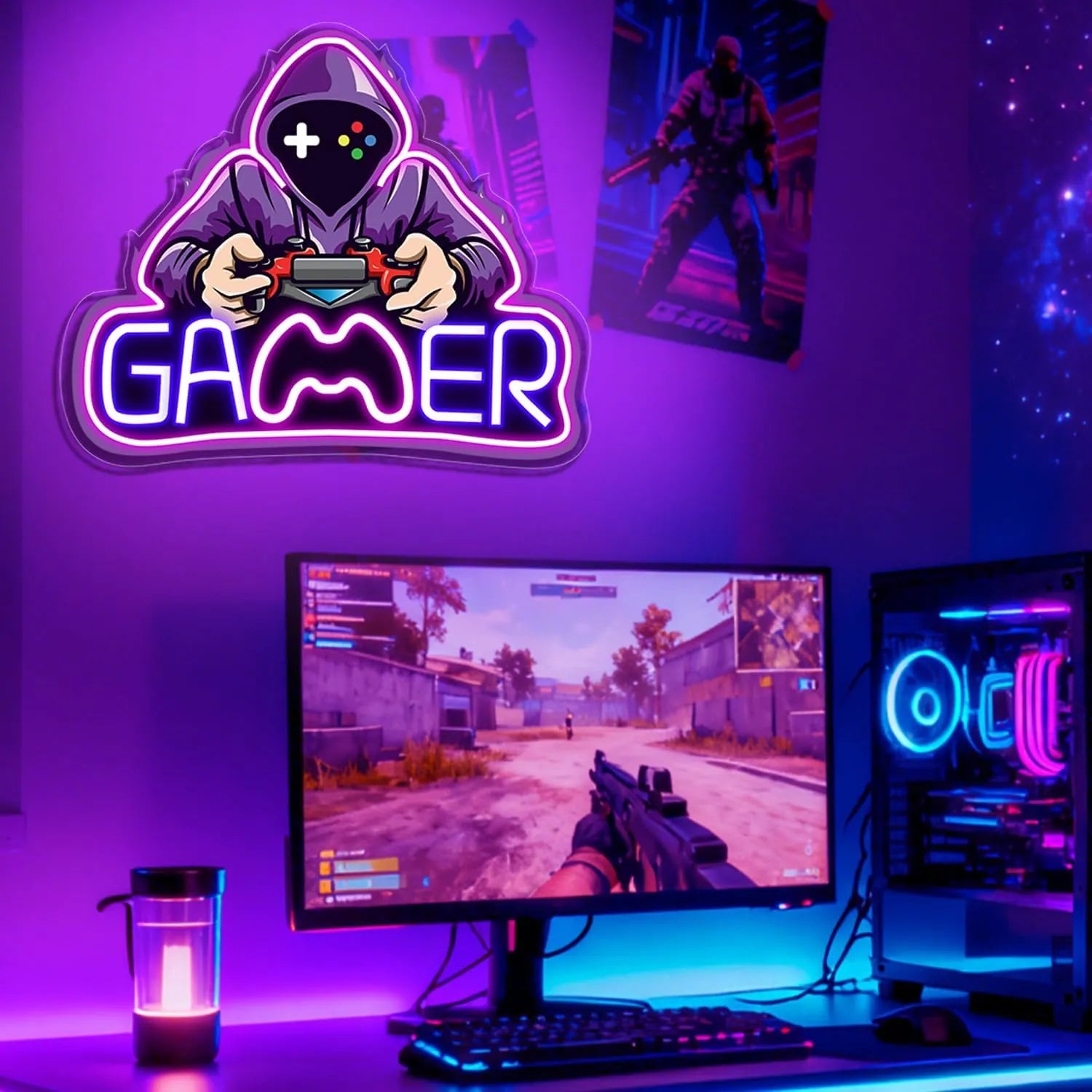 Gamer LED Neon Sign for Gaming Room Decor