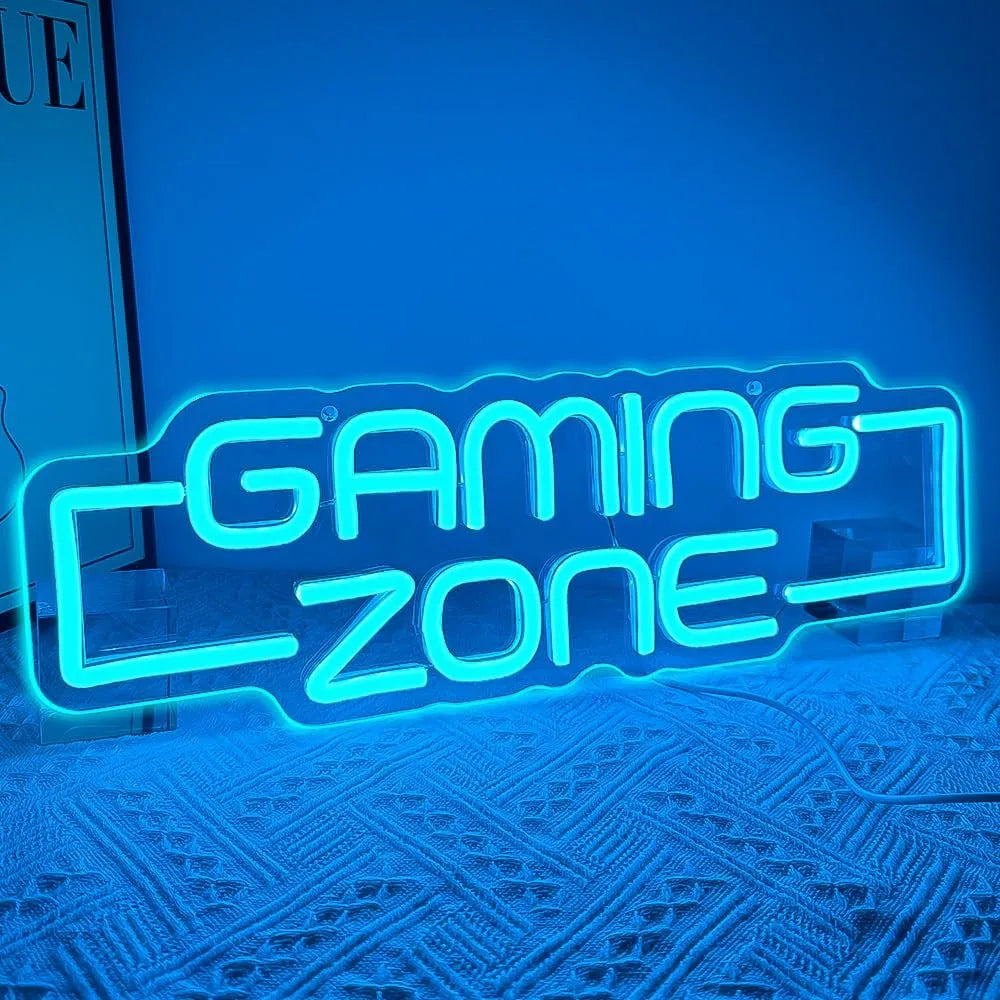 Blue Gaming Zone Neon Light Wall Decor