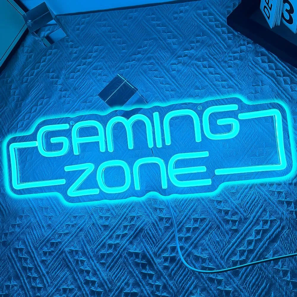 Blue Gaming Zone Neon Light Wall Decor