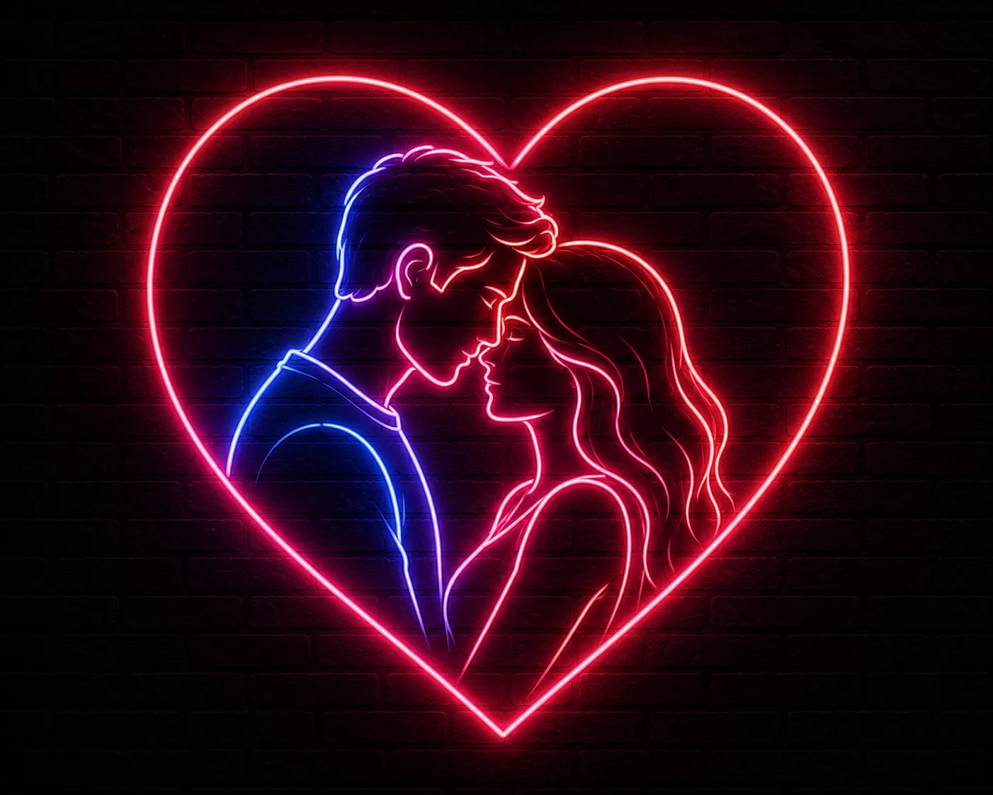 Glowing Love Couple Neon Decor