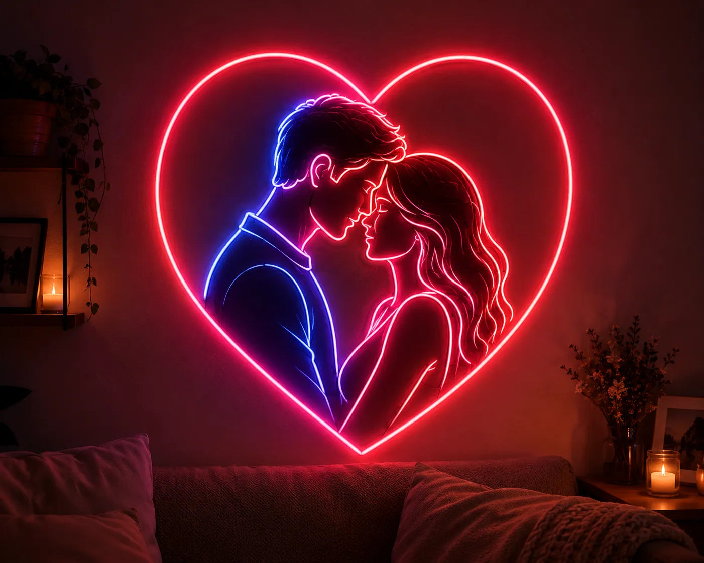 Glowing Love Couple Neon Decor