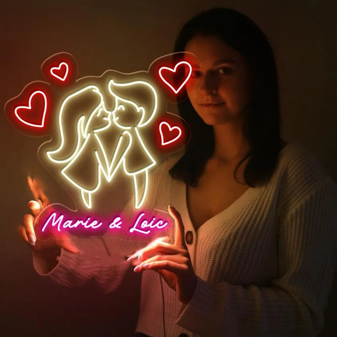 Stylish Couple Neon Design LED Set