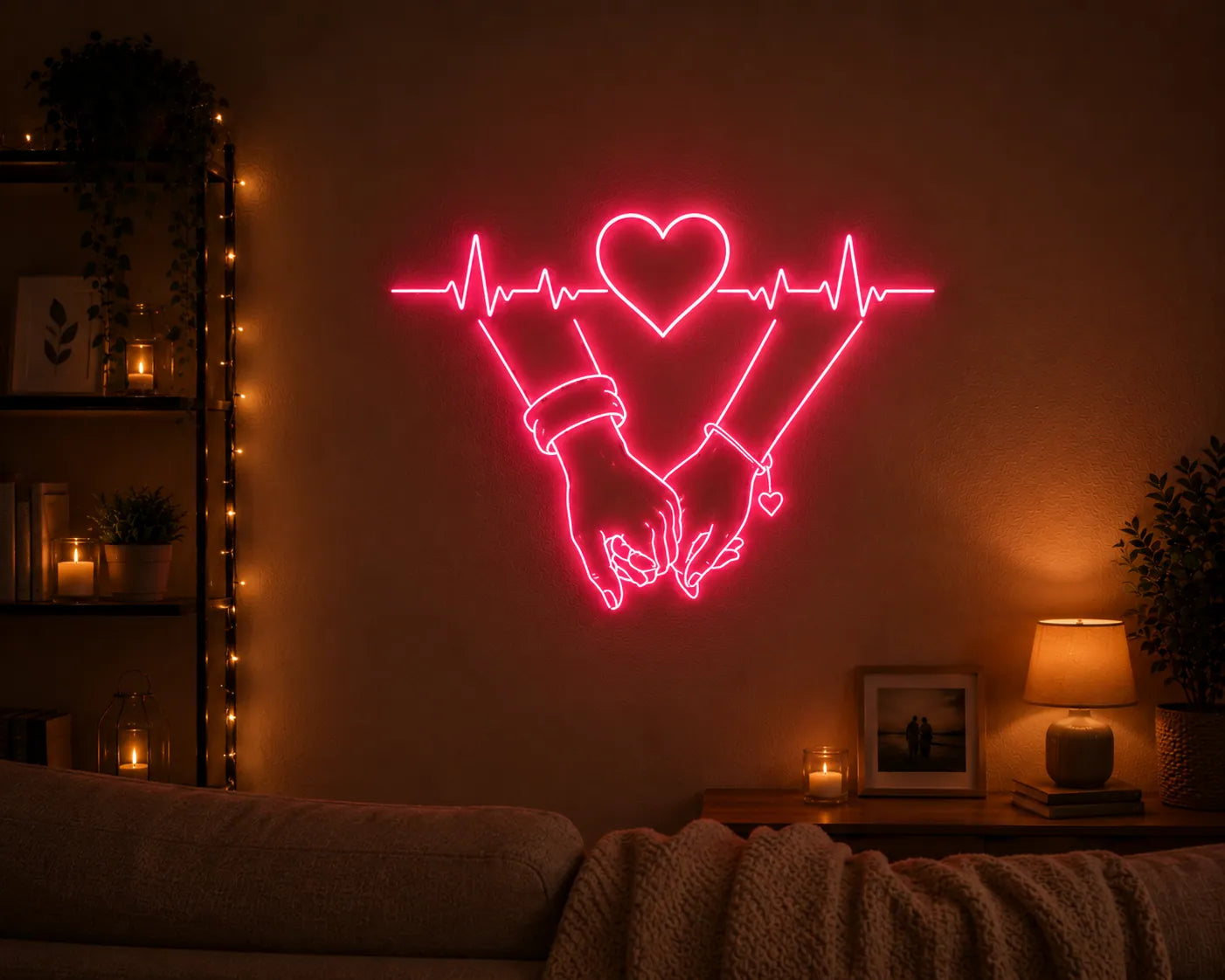 LED Finger Promise Couple Neon Light Decor
