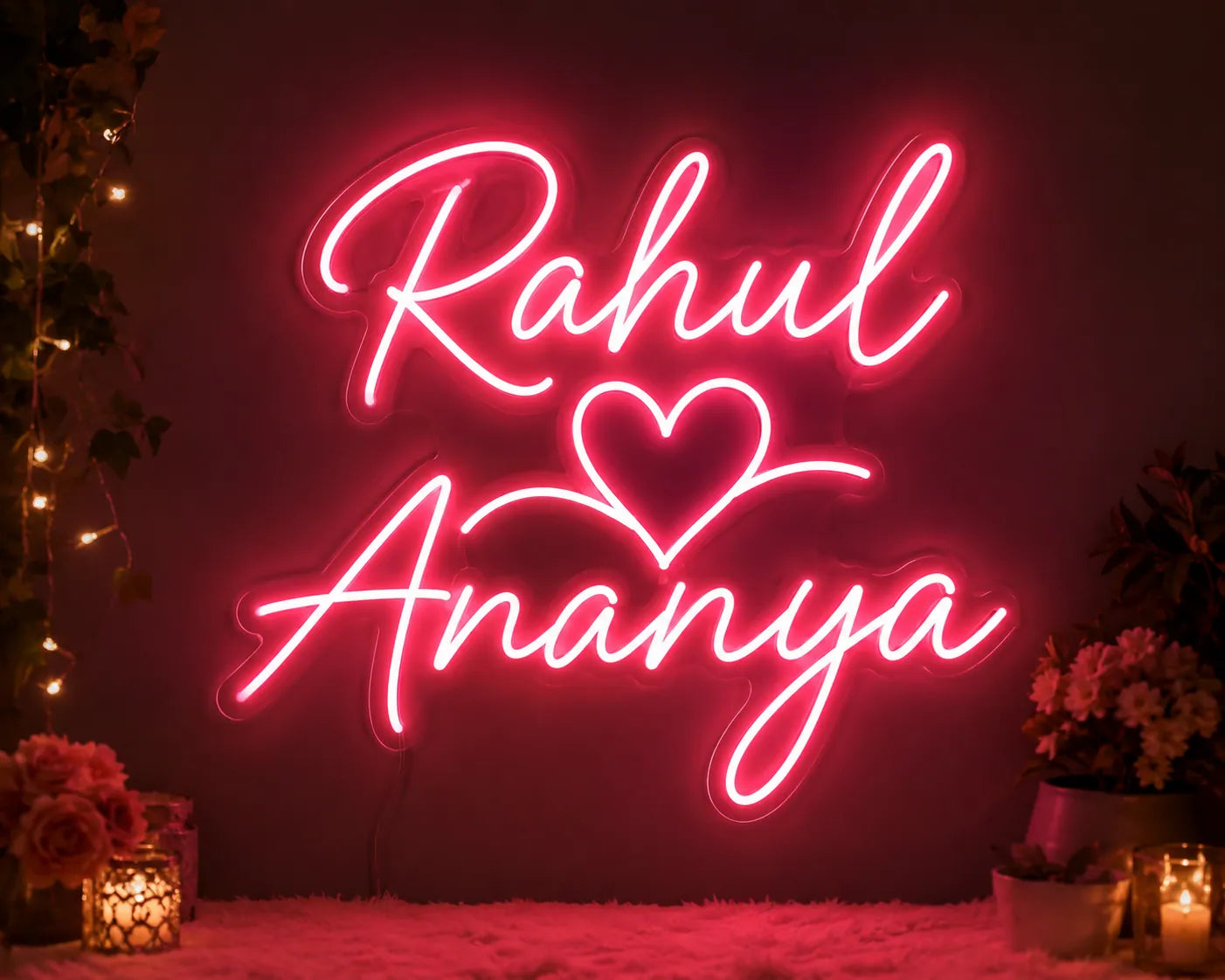 LED Wedding Name Neon Light Design