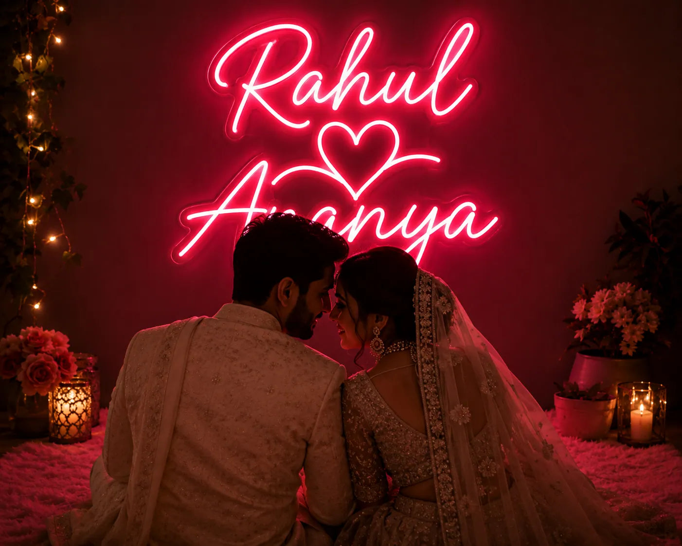 LED Wedding Name Neon Light Design