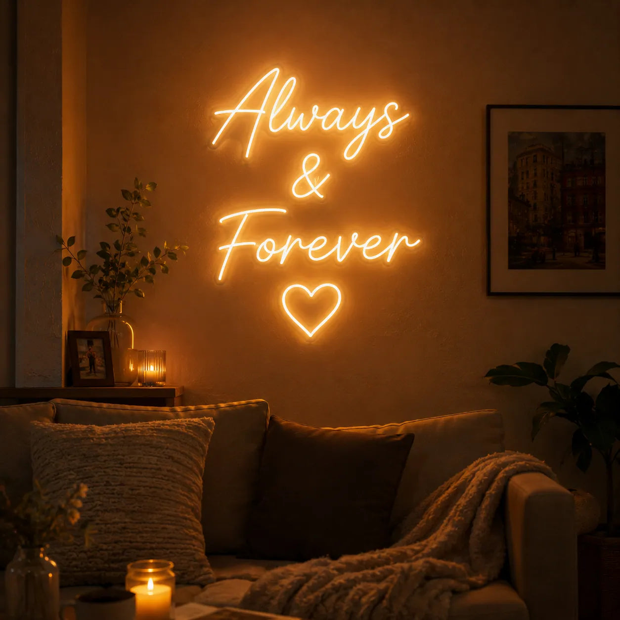 Always & Forever Name Neon Wall Art