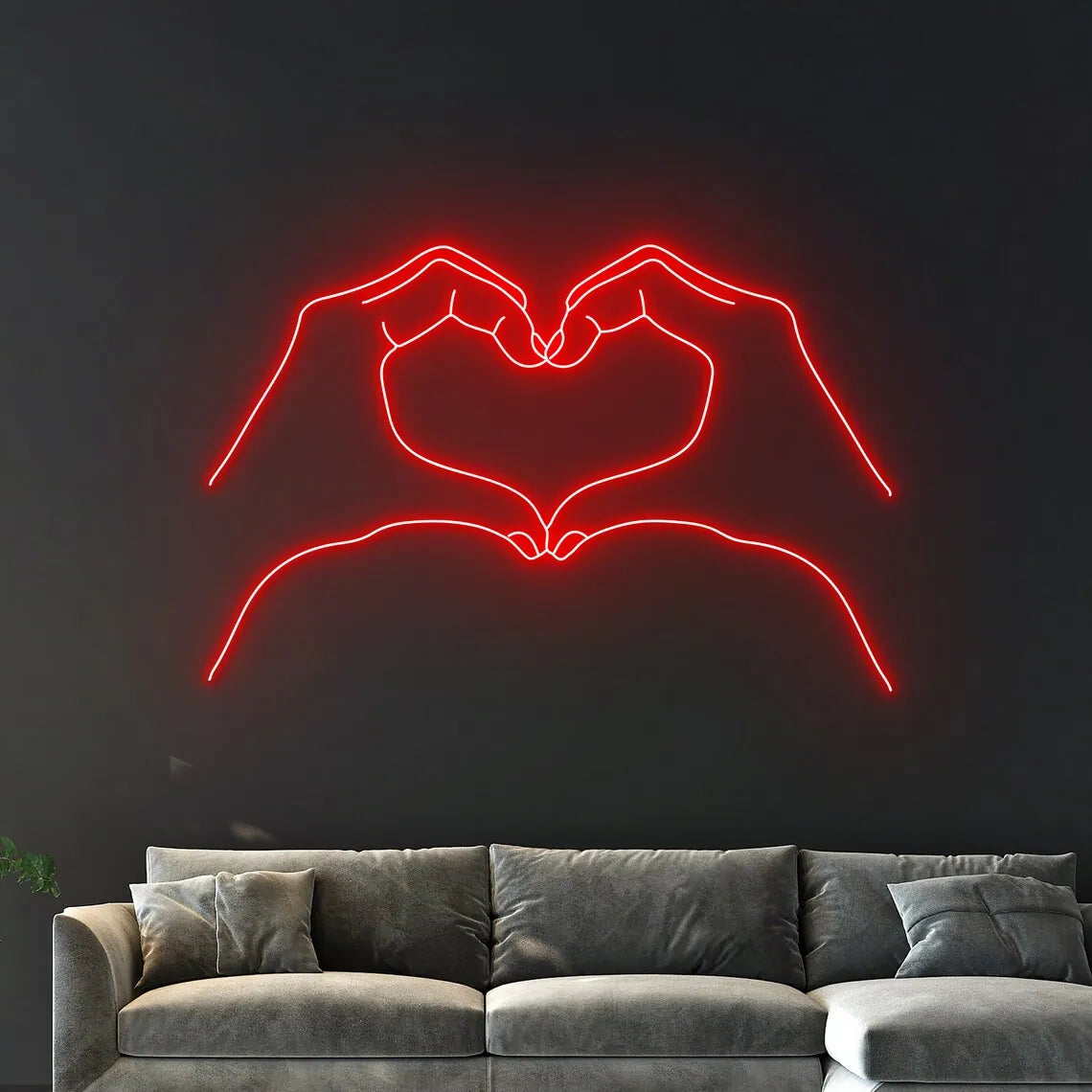 Love Heart Couple Neon Light Decor