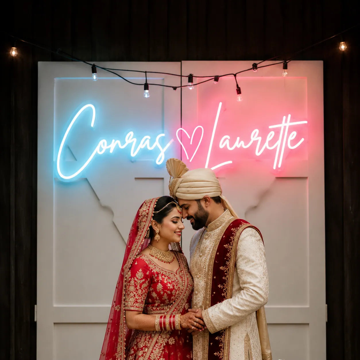 Couple Name Neon Sign for Wedding Stage