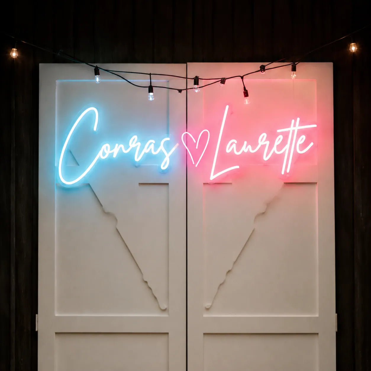 Couple Name Neon Sign for Wedding Stage