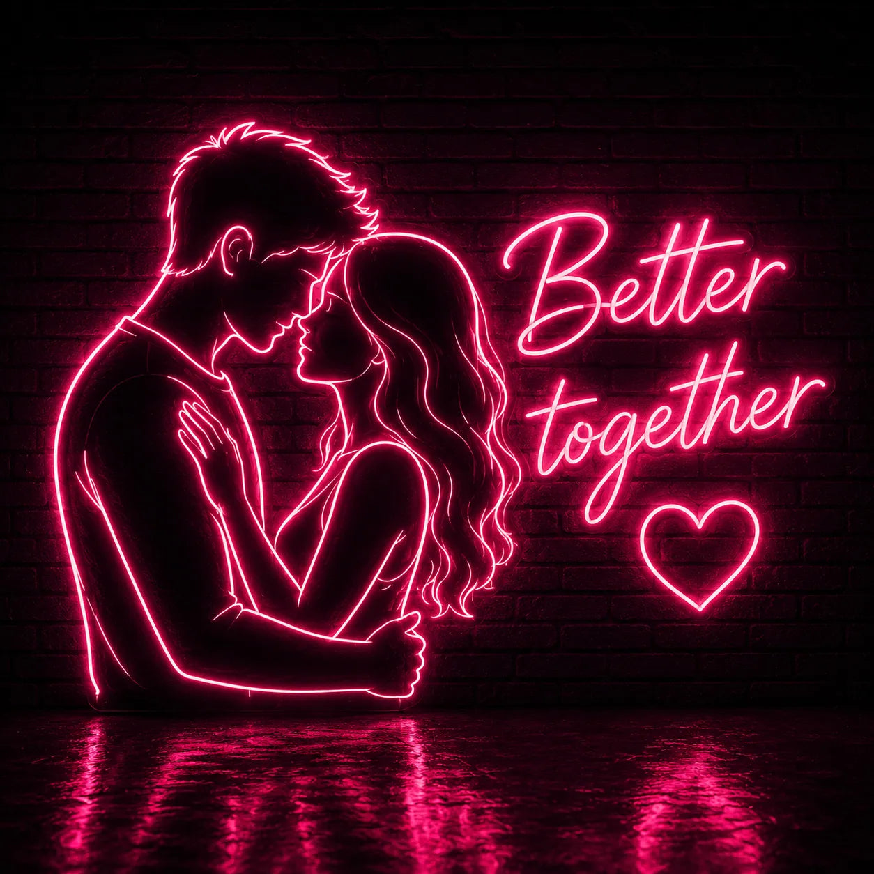 Butter Together with Couple Heart Neon