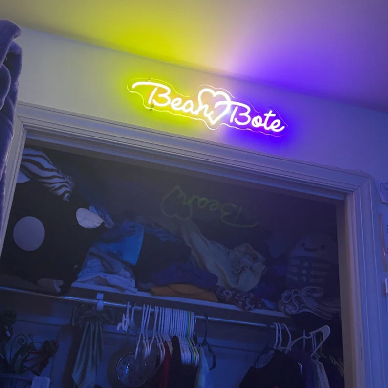 Couple Heart Name Neon Wall Decor