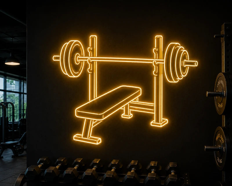 Neon Bench Press Weight Rack