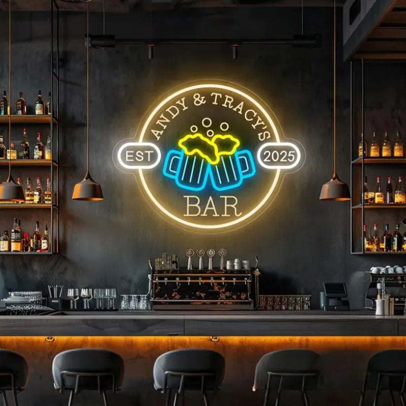 Neon Cocktail Beer Bar Pub Man Cave Wall Decor Neon Sign