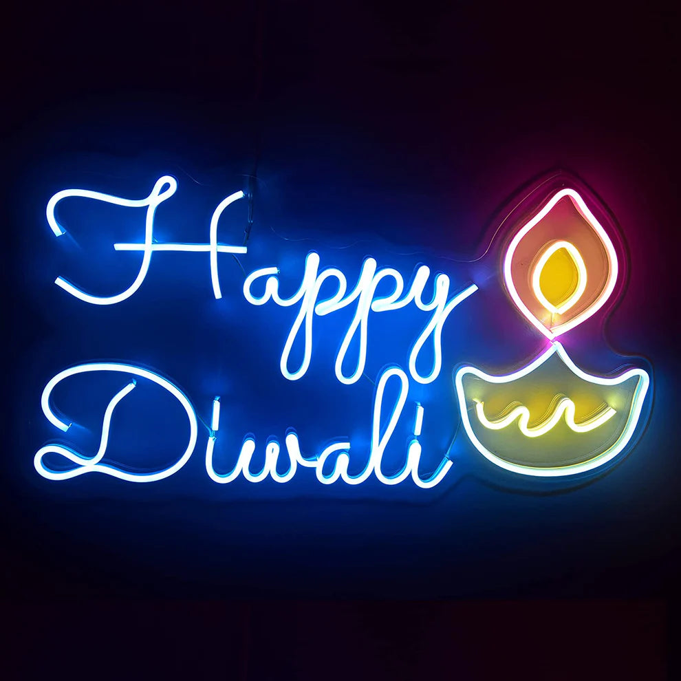 Neon Sign Lights Happy Diwali