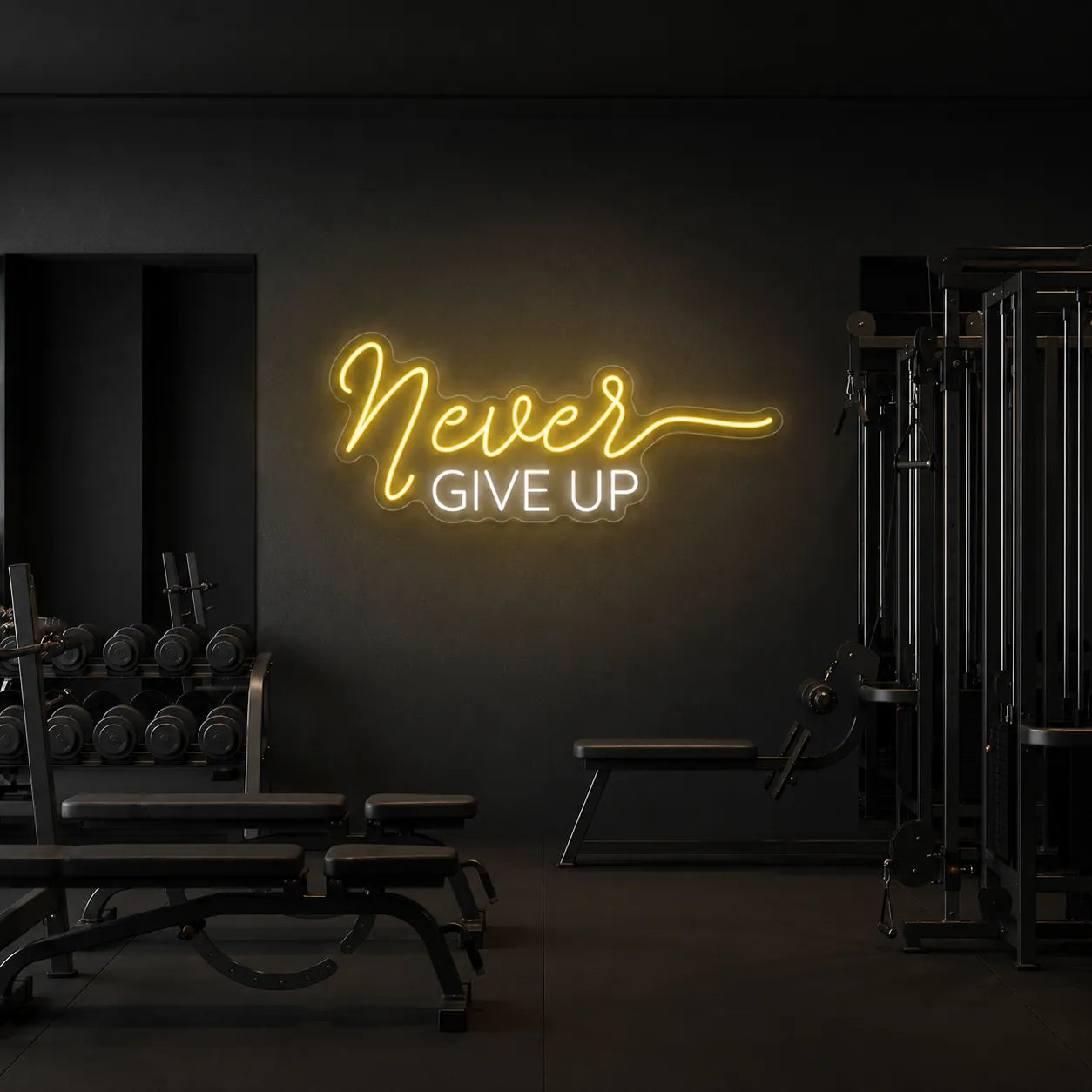 Never Give Up LED Neon Sign