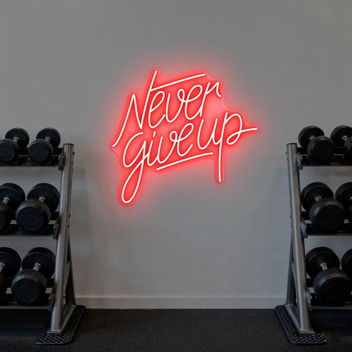 Never Give Up Neon Sign