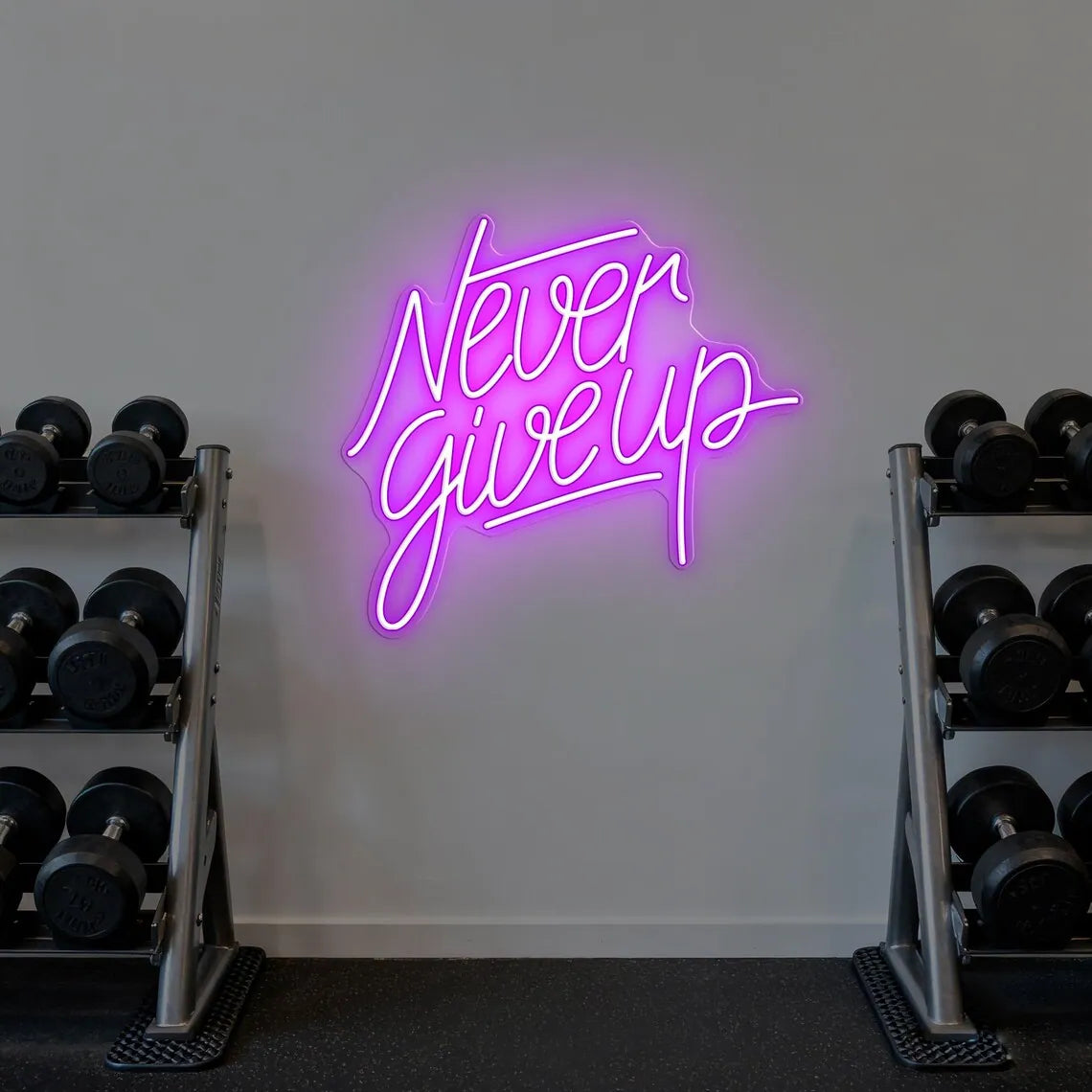Never Give Up Neon Sign