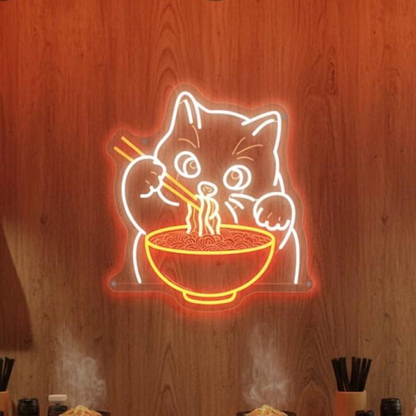 Noodle Cat LED Neon Sign