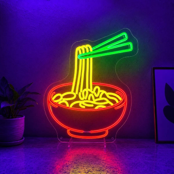 Noodles Bowl Neon Sign Restaurant Wall Decor