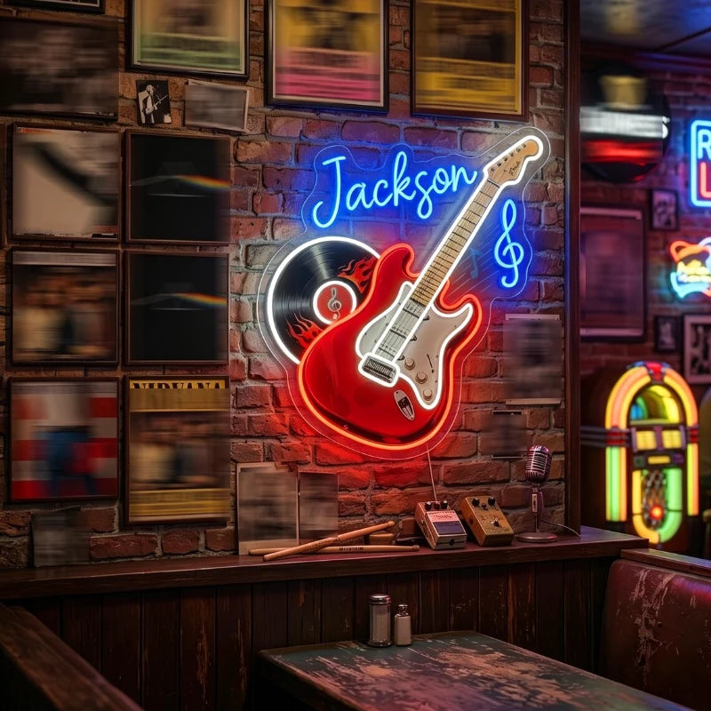 Personalized Rock Guitar Sign Neon Sign