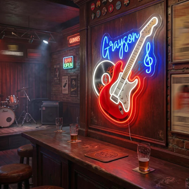 Personalized Rock Guitar Sign Neon Sign