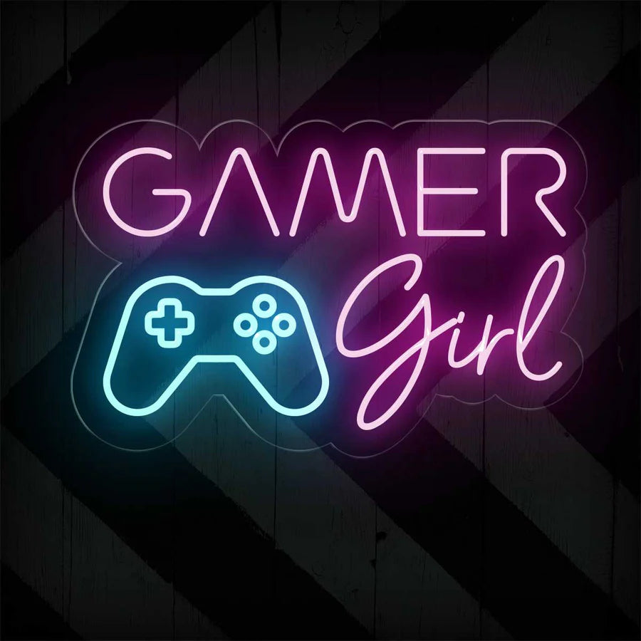 Pink Gamer Girl LED Neon Sign