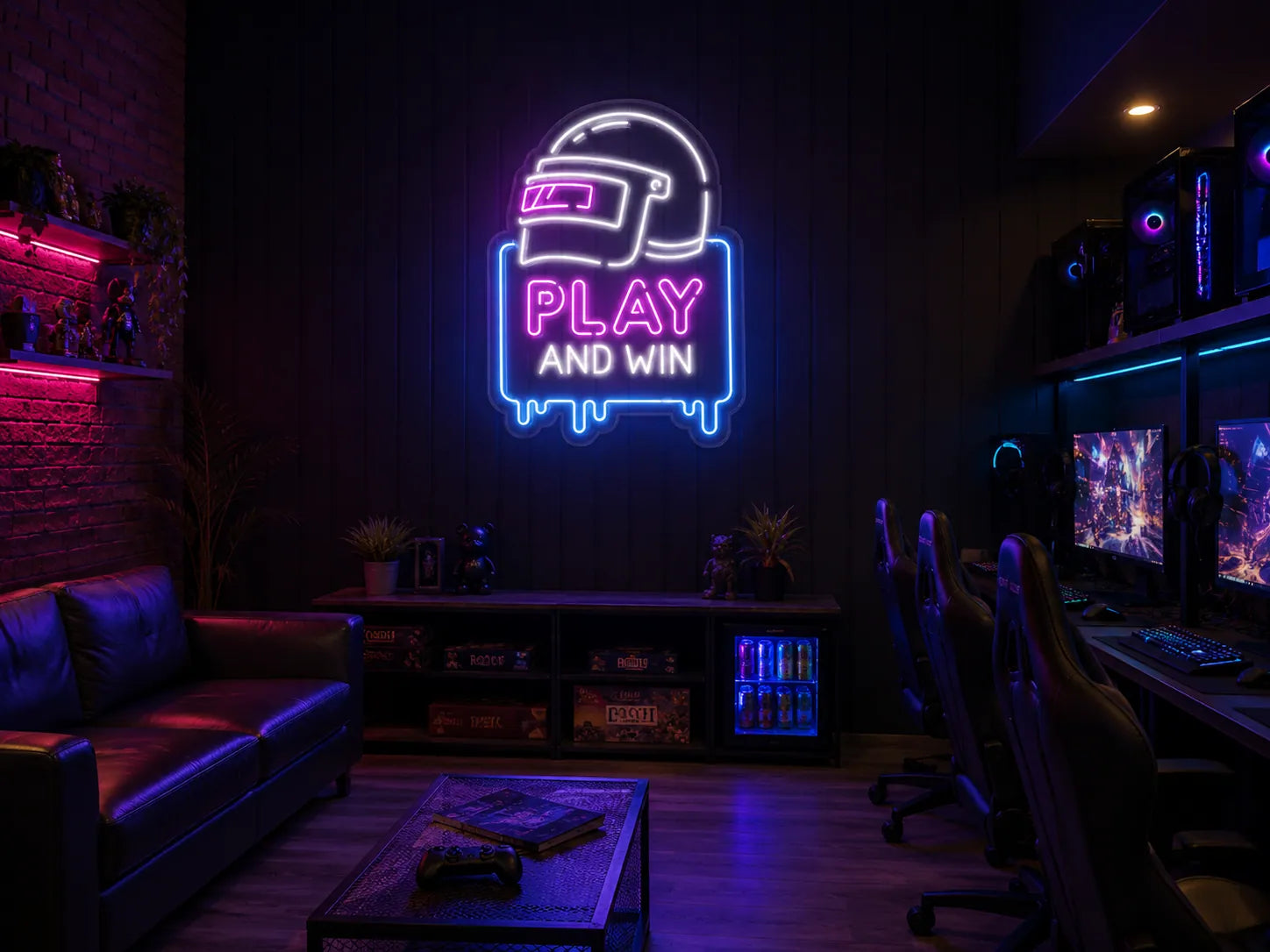 Play Win Neon Sign Custom Made