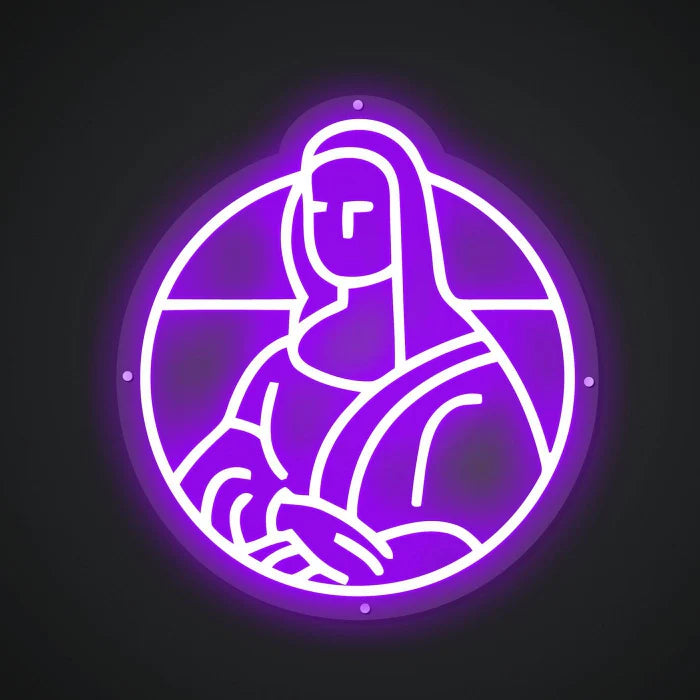 Portrait of Mona Lisa Neon Sign