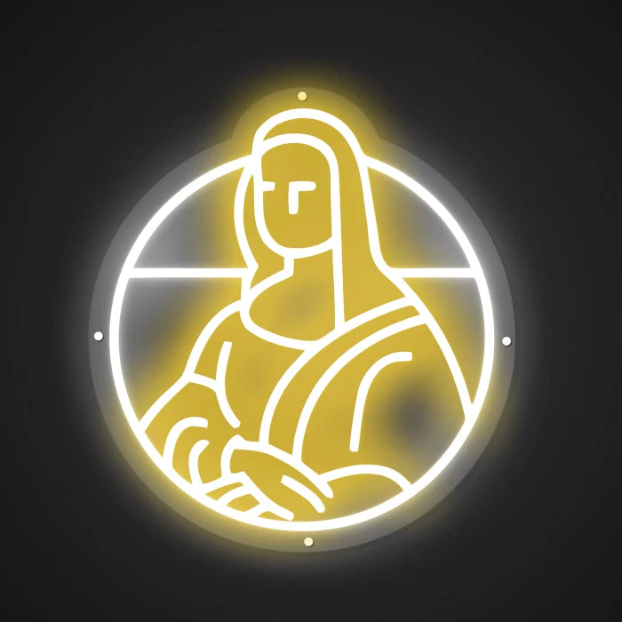 Portrait of Mona Lisa Neon Sign