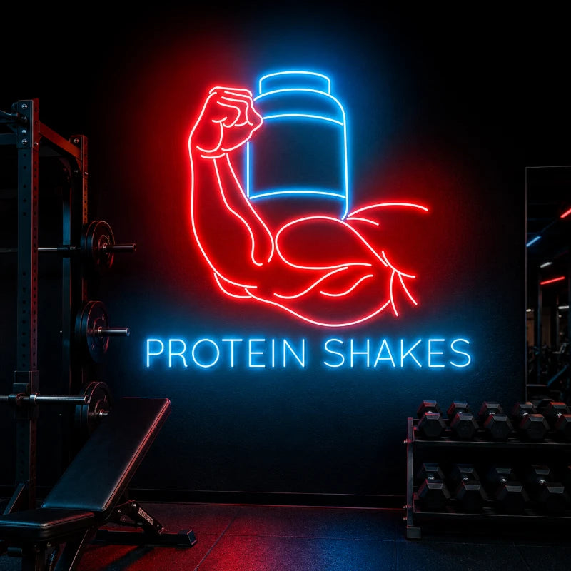 Protein Shakes Neon Sign