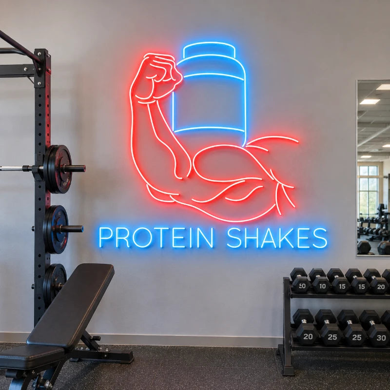 Protein Shakes Neon Sign