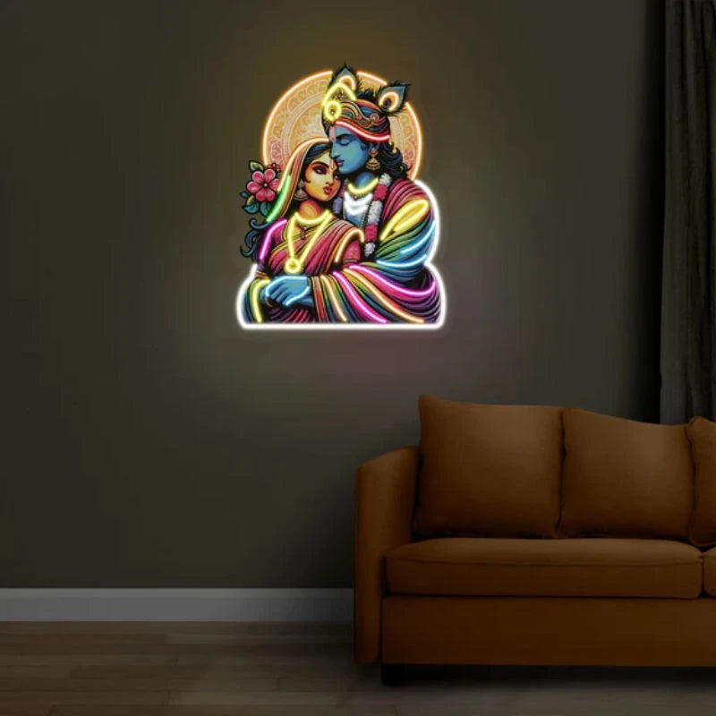 Radha Krishna Neon Wall Art